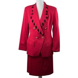 Vintage Spiegel Women's 2 Piece Suit Red Career Work New without Tags Size 8P